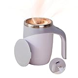 Automatic Stirring Coffee Mug, Rechargeable Automatic Stirring Coffee Mug, Electric Fun Automatic Stirring Mug, Stainless Steel Travel Coffee Mug for Office Use (White)