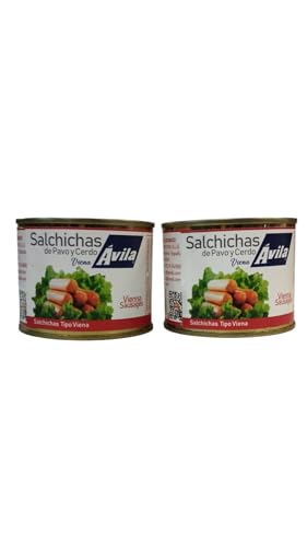 SALCHICHAS DE PAVO Y CERDO - VIENA AVILA - SALCHICHAS TIPO VIENA - PACK DE 2-210 GRAMOS CADA UNO