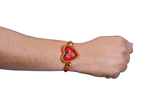 Image of MASQ by Q-One Designer Rakhi Combo Set with Roli Chawal & Moli for Men (Pack of 3) | Embroidered Handcrafted Raksha Bandhan Bracelet for Brother