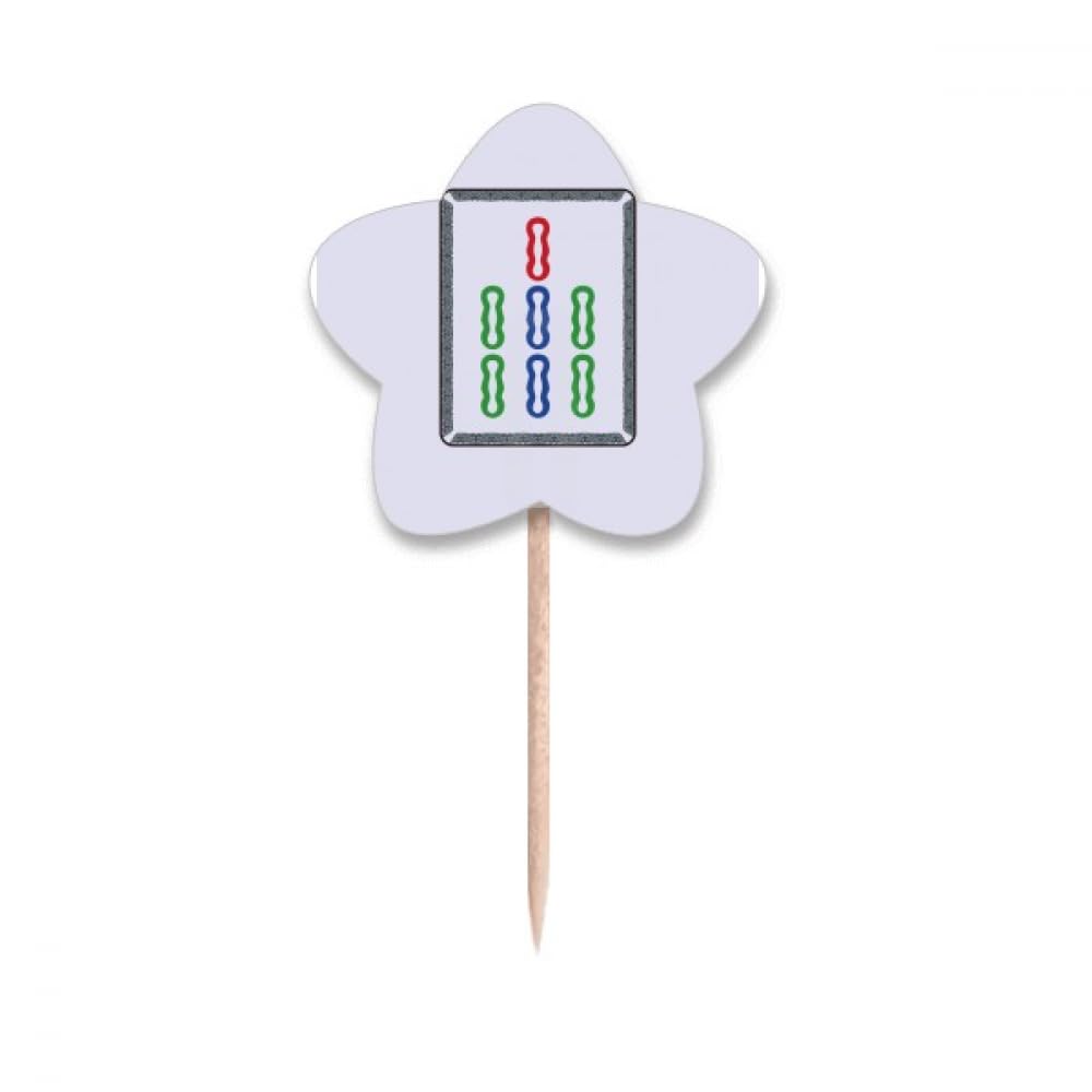 Cure-dents Mahjong Bar drapeaux étoiles lot de 7 pièces