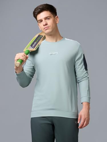 Image of TECHNOSPORT Men's Colorblock Full Sleeve T-Shirt MATPIQ Quick Dry Slim Fit Round Neck Sports Tee for Gym Casual Layering Wear UPF50+ Anti Odour