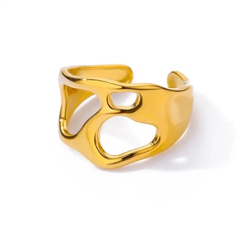 Bague antirouille anneau géométrique ouvert fini les bijoux qui ternissent