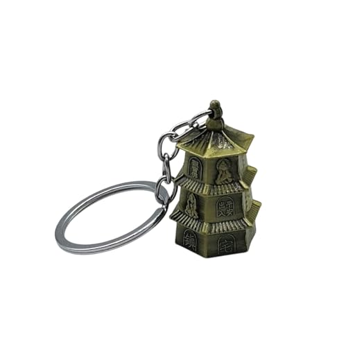 Image of Classic Antique Tibetan Temple Bell Shaped Keyring for Gift Gaurdian bell for Car Bike Bags Metal Key ring Key Chain Bag Charm Gift