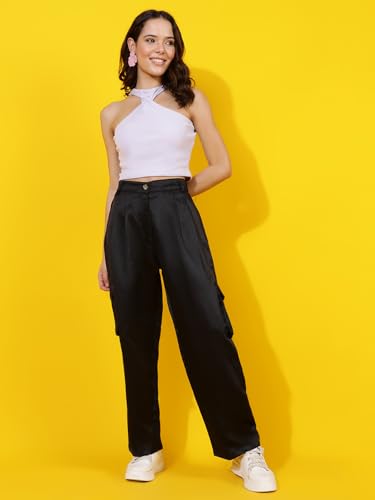Image of KOTTY Women's High Rise Relaxed || Straight || Joggers Fit Cargo's for Pants || Trousers