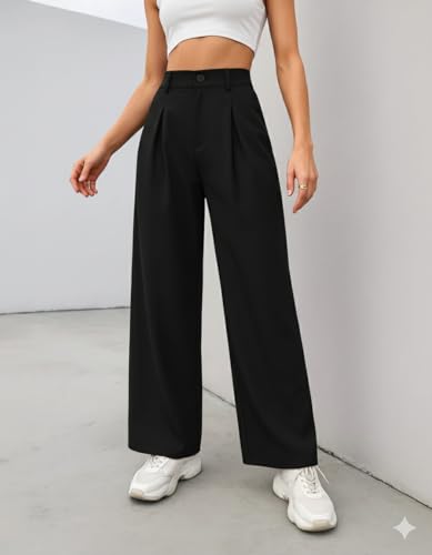 Image of Nermosa High-Waist Korean Trousers with Wide Baggy Fit | Trendy GenZ Streetwear Pants