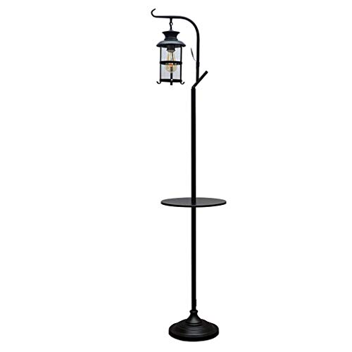 GSlda Lampes de Lecture Lampadaire, Porte-Lampe E27 Salon Nordique Style américain Balcon étage Lampe Moderne Chambre Minimaliste créatif Style rétro Lampe à pétrole Lampe café (Color : Foot Switch)