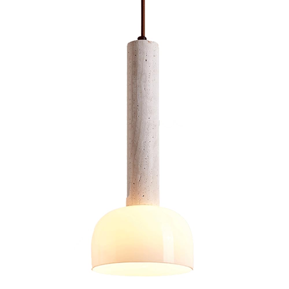 Lampe suspendue en verre et marbre E27 pour décoration de chevet chic