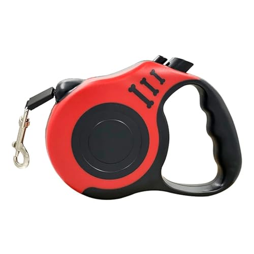 TAFTIWEXN 猫と犬のハーネス ペット 犬 自動格納式牽引ロープ 骨プリント 犬の散歩ロープ ペット牽引ロープ (レッド)