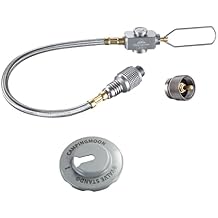 CAMPINGMOON Propane to Butane Camping Stove Adapter with Hose Valve Convert 16oz/1Lb Small Propane Tank to EN417 Lindal Valve Z22/Z21