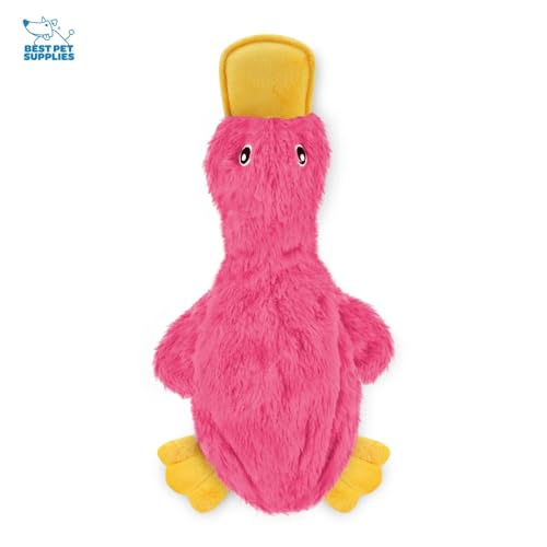 Image of Best Pet Supplies Interactive Squeaky Dog Chew Toy, Ideal Dog Toys for Chewers, Small, Medium & Large Dogs, and Fetch Lovers - Crinkle Duck (Yellow, Blue, Pink), Large