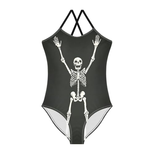 Toddler Funny Skeleton Skull One Piece Swimsuits for Girls 3T 202b9415