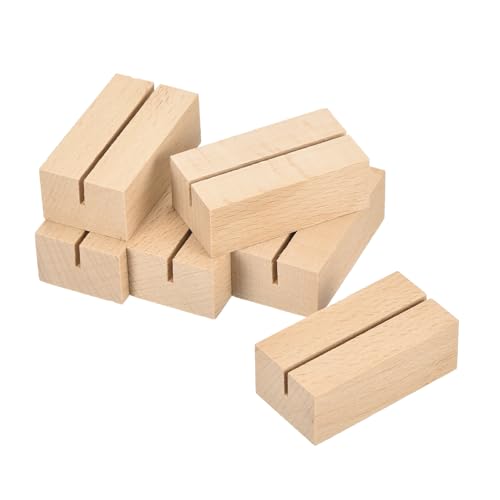Mini porte-carte en bois marron clair avec fente de maintien x12
