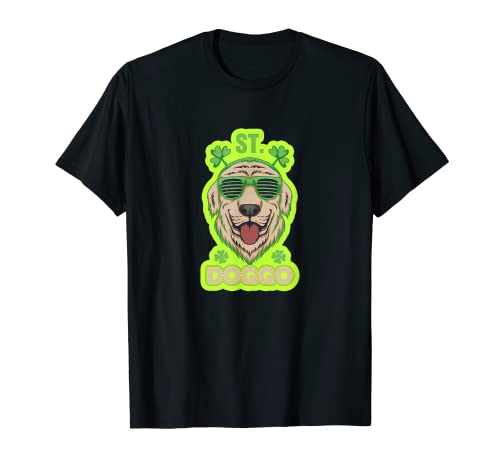 St. Patrick's Day - St. Doggo dog with sunglasses cool T-Shirt