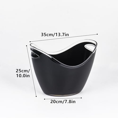 8L Large Ice Bucket with Handle,Acrylic Ice Bucket Beverage Tub Champagne Bucket Large Drink Bucket for Party,Bar,Home Cooling Beer, Champagne and Wine - Image 3