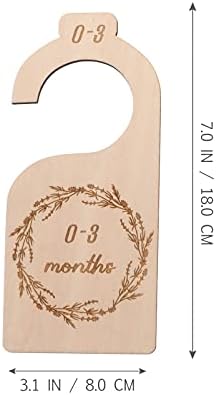 Tomaibaby Wood Baby Wardrobe Dividers, 7Pcs/ Set Nursery Decor from Newborn to 24 Month Durable Baby Closet Dividers Hangers Dividers Organizers Supplies (Style 4)