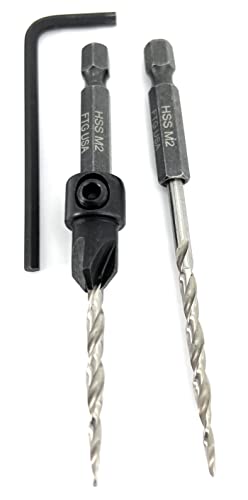 Image of FTG USA #6 (9 /64 inch) Wood Countersink Drill Bit w / 1 Repl. Bit & Hex Key | Features size #6 countersink and one extra 9 /64 inch replacement tapered bit. Includes an Allen wrench hex key tool