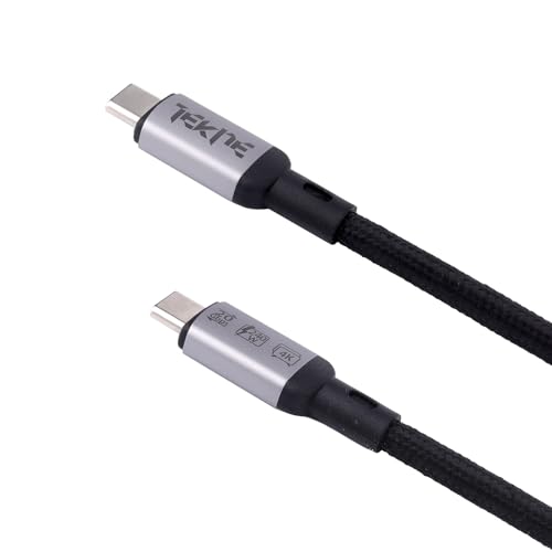 Image of TEKNE USB4 Braided Cable | 240 W Ultra Fast Charging & 20 Gbps Data Transfer Type C Braided Cord Compatible with iPhone 16 15 Pro Max, iPad Pro, Samsung Galaxy S23 S22 | 25 X More Durable, 2 Meter
