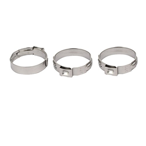 Aexit 23.9mm-27.1mm 304 Clamps Stainless Steel Adjustable Cable Pipe Tight Hose Strap Clamps Clamps 3pcs
