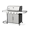 Weber Genesis S-415 Natural Gas Grill for Outdoor Cooking, Stainless Steel, 4 Burners – Stainless Steel Cooking Grates & PureBlu Burners