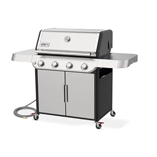 Weber Genesis S-415 Natural Gas Grill for Outdoor Cooking, Stainless Steel, 4 Burners – Stainless Steel Cooking Grates & PureBlu Burners