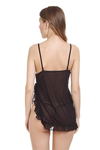 Image of new blue eyes Ribbon Honeymoon Babydoll Dress Black