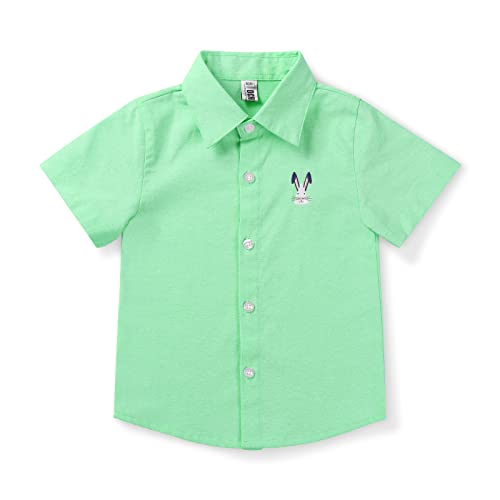 Chemise décontractée pour garçon OCHENTA à manches courtes et motif lapin