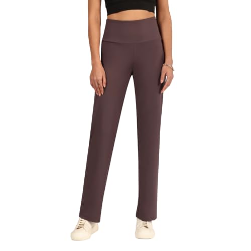 Image of BlissClub Women's Ultimate Straight Pants - Lite, High Waist Formal Trousers with Wide Waistband, Tall (for Women Above 5'5 ft)