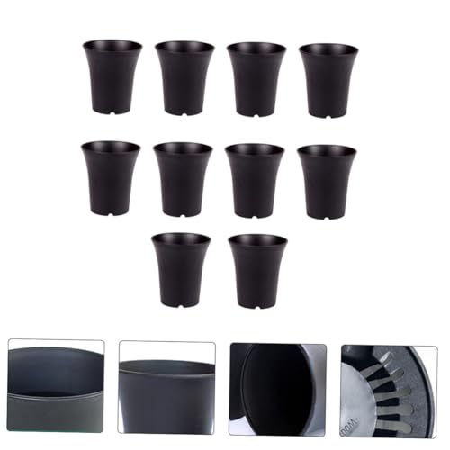 Pots de fleurs noirs avec trou de drainage pour éviter l'excès d'eau - 4
