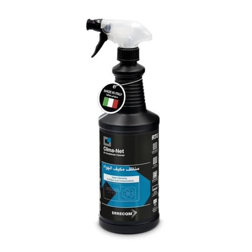 ERRECOM Clima-Net Air Conditioner Cleaner for Central AC and Split AC Cleans Air Ducts AC Filters Evaporator/Condenser Coils Improves Airflow and Indoor Air Quality 1 L Bottle (34 fl oz)