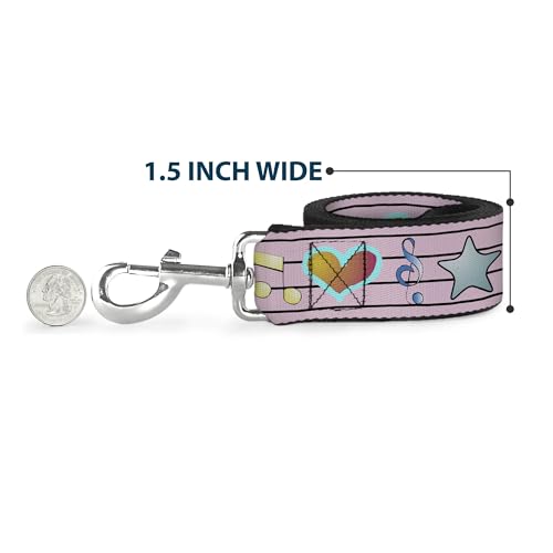 Laisse pour chien nylon résistant Buckle Down notes musique rose