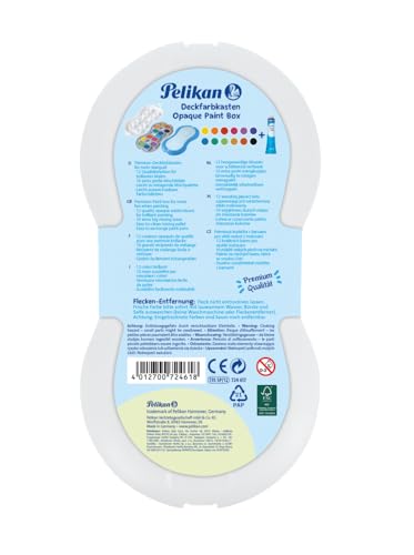 Pelikan Deckfarbkasten Space, 12 Farben + 1 Tube Deckweiß, Blau