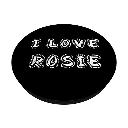 I Love Rosie puppy dog PopSockets Swappable PopGrip, Black - Image 2