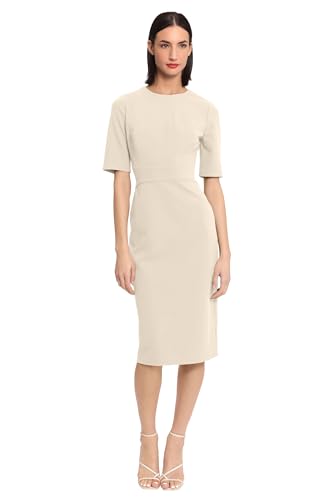 Image of Donna Morgan Women's Curved Waist Seam Crepe Workwear Dress Career Office Desk to Dinner Event Occasion Guest of