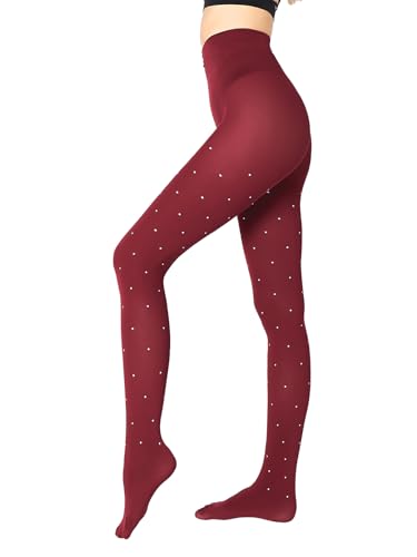 Image of Women's 80 Denier Semi Opaque Tights High Waist Soft Solid Color Footed Pantyhose