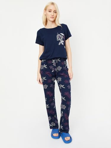 Image of Max Women's Printed Round Neck Half Sleeve Cotton Pyjama Set