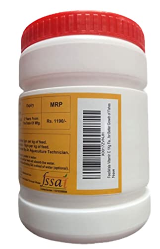 Image of FeedWale Vitamin C 1Kg Fish Feed Supplement for Aquaculture, Improves Immunity, Growth, Stress Resistance & Overall Fish Health.