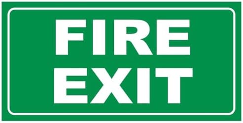 Fire Exit Sign Vinyl Signbox Vijay Art FIRE EXIT AREA Signboard - Premium 5mm Sunboard Sheet with ...