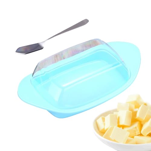 Beurrier Avec Couvercle,Récipient Alimentaire en Forme de Bateau Anti-Poussière - Plat à Beurre pour Réfrigérateur,pour Ferme Salle à Manger Restaurant Petit-Déjeuner Réunion Familiale Cadeau de