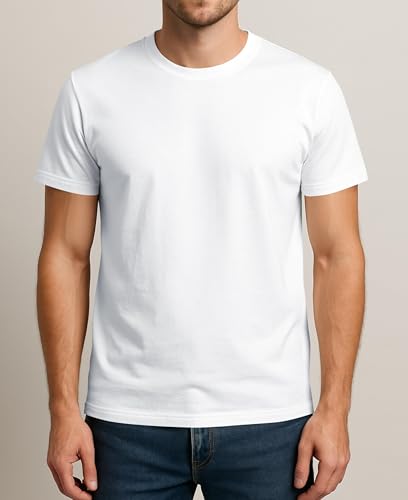 Classic Men's Short Sleeve Cotton Undershirts | Crew Neck T Shirt - Multi & Bulk Wholesale Packs3