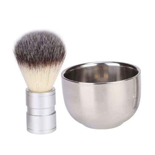 BELLIFFY Stainless Steel Beard Brush Cleaning Kit 2-piece Set for Gentle Facial Cleansing for Men's Beard Care
