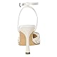 PIZZ ANNU Damen High Heels Strasssteine Knöchelriemen Hohe Schuhe Damen mit Stiletto Absatz Spitze Zehen, perfekt für Party Hochzeit Weiß EU 37
