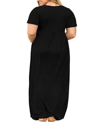 Halife Plus Size Dresses for Curvy Women Summer Casual Beach Long Maxi Dress with Pockets2