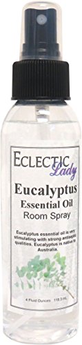 Eucalyptus Room Spray, 4 Ounces, No Artificial Colors, Parabens, or Preservatives - Fragrant Aromatic Room Mist For Home, Room, Office, Made With Essential Oils