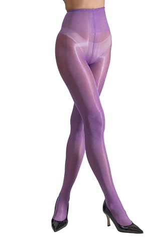 LECHERY Lustrous Silky Shiny 40 Denier Women's Tights, Semi-Sheer High Waist Pantyhose Stockings2