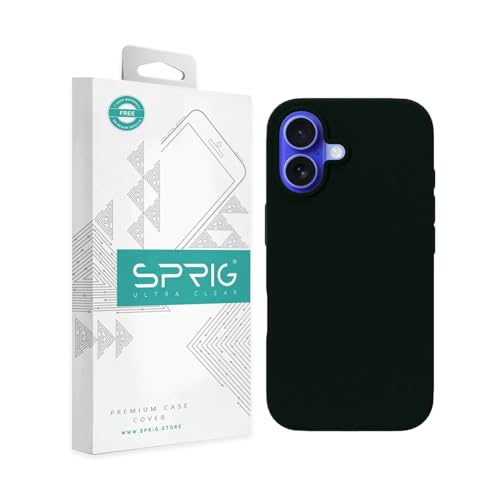 Image of SPRIG Compatible with iPhone 16 Premium SilkTone (Liquid Silicone) Back Cover Drop Tested Shock Proof Mobile Case for Men, Women, Boys and Girls with Camera Protection (Dark Green)