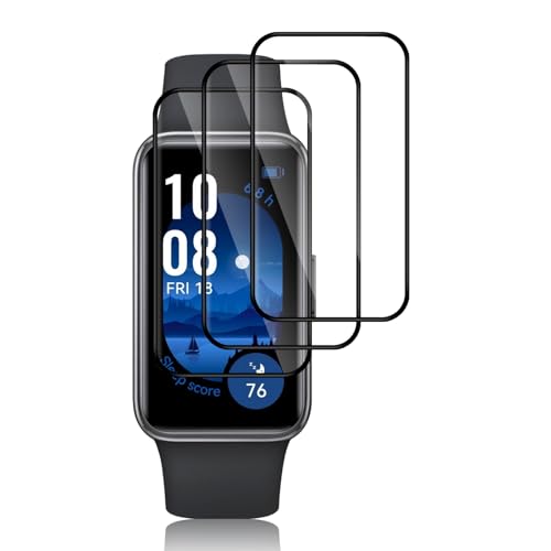 Aerku Protector de Pantalla para Huawei Band 10/Band 9/Huawei Band 8, 9H HD Alta Sensibilidad Resistente a Arañazos Cristal Templado Vidrio Templado [3 Piezas]