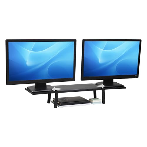 Mind Reader Extendable Monitor Stand, Adjustable Desktop Riser for Dual Monitors, Printers, Laptops...