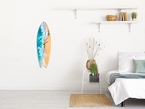 Pendule moderne déco surf 100x30 cm aux finitions soignées pour intérieur chic