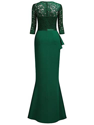 Image of MISSMAY Women's Vintage Floral Lace Ruffle Half Sleeve Evening Party Formal Long Dress