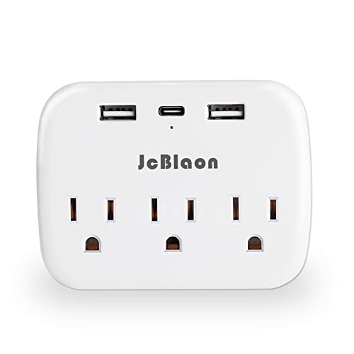 Multi Plug Outlet Extender with USB, Electrical Wall Outlet Splitter with 3 USB Ports (1 USB C) and 3 Outlet, Wall Charger Adapter Power Strips for Office, Bedside, Bathroom, Travel